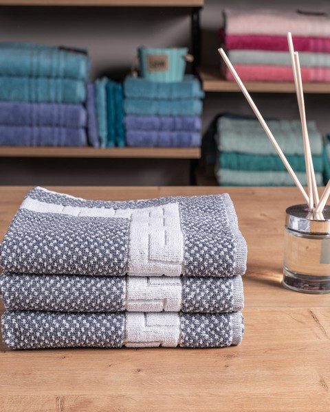 Ταπέτο Ξενοδοχείου cozycotton 50x75 650 γρ/μ² Γκρί-Λευκό Μαίανδρος