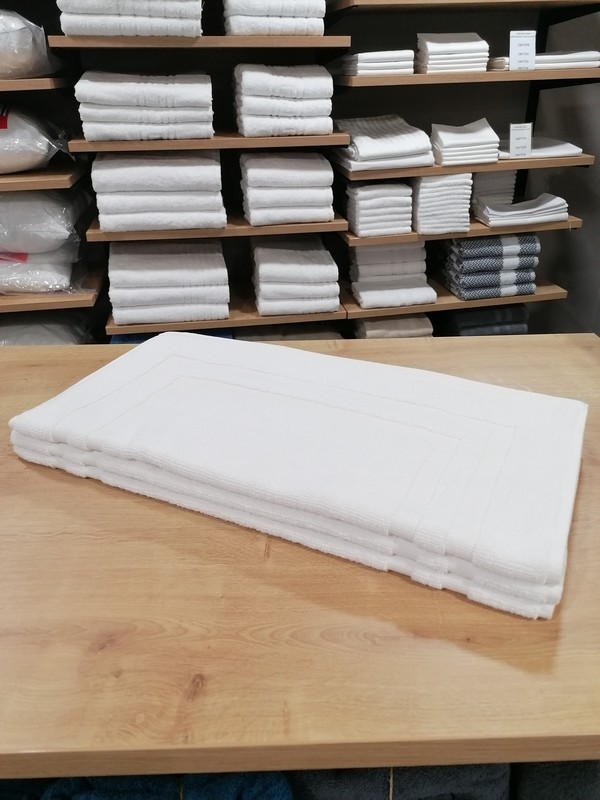 Ταπέτο Ξενοδοχείου cozycotton 50x75 Λευκό 700 γρ/μ² 100% Βαμβακερό Μονή Κορνίζα