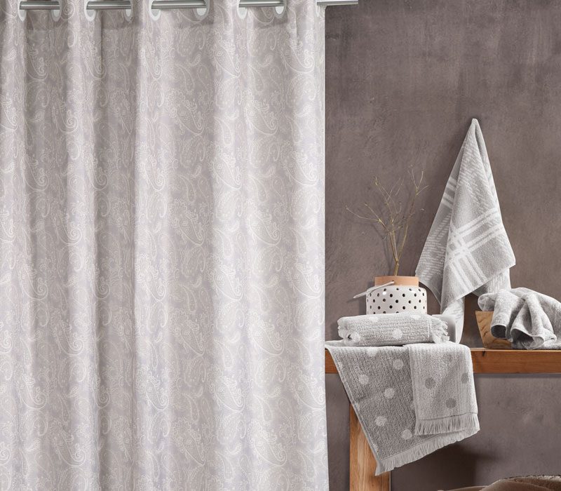Kουρτίνα μπάνιου 180×200 Ledicia Grey Bath Collection – Nef-Nef
