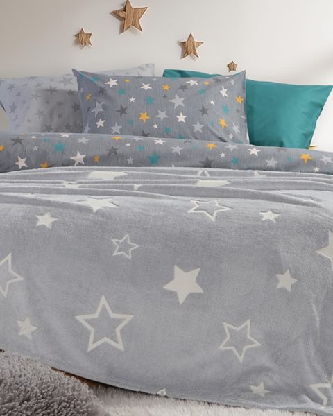 Παιδική Fleece Κουβέρτα Μονή 160Χ220 Nef-Nef Homeware Starlight Grey