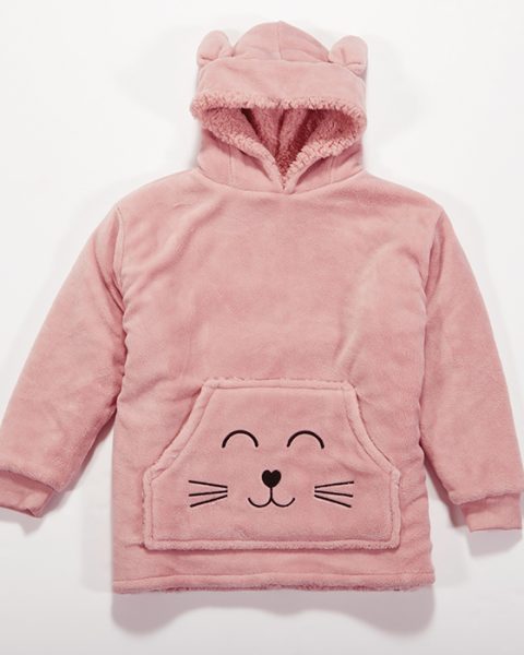 Παιδικό Πόντσο Nef-Nef Homeware Smiling Cat Pink