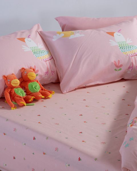 Παιδικά Σεντόνια Μονά (Σετ) Nef-Nef Homeware Birds Mania Pink