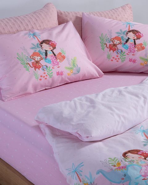 Παιδικά Σεντόνια Μονά (Σετ) Nef-Nef Homeware Welcome to India Lilac