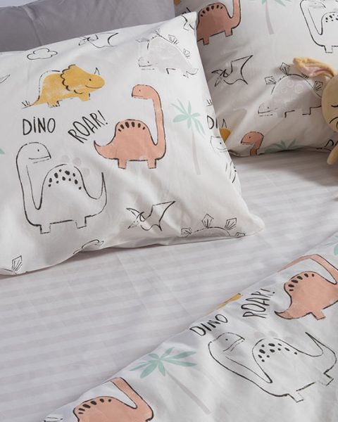 Παιδικά Σεντόνια Μονά (Σετ) Nef-Nef Homeware Dinosaur Art Ecru