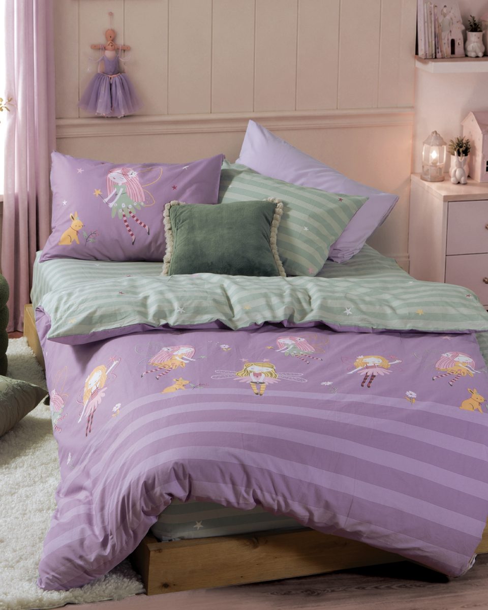 Παπλωματοθήκη Παιδική Μονή (Σετ) Nef-Nef Homeware Fairy Tale Purple