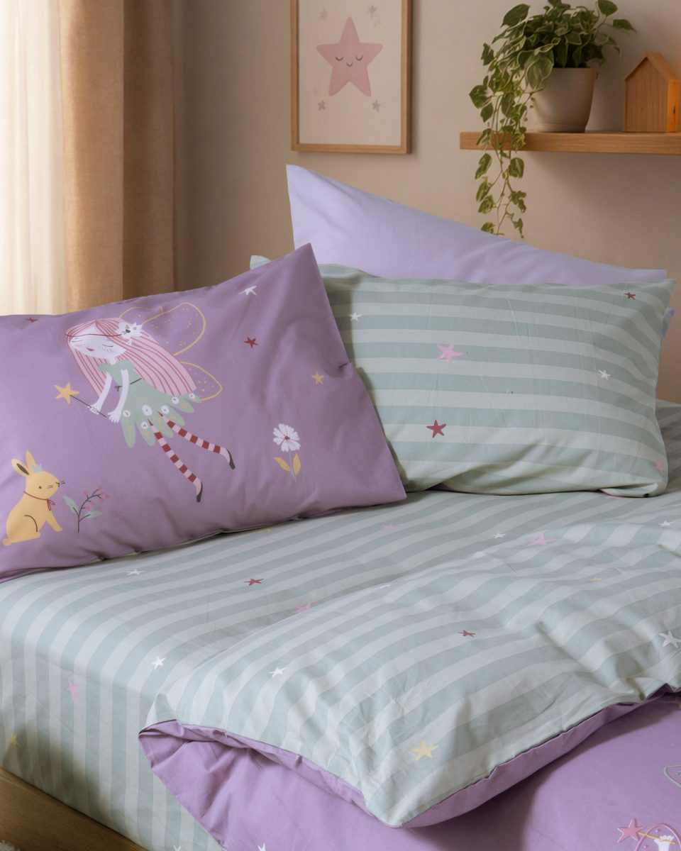 Παπλωματοθήκη Παιδική Μονή (Σετ) Nef-Nef Homeware Fairy Tale Purple