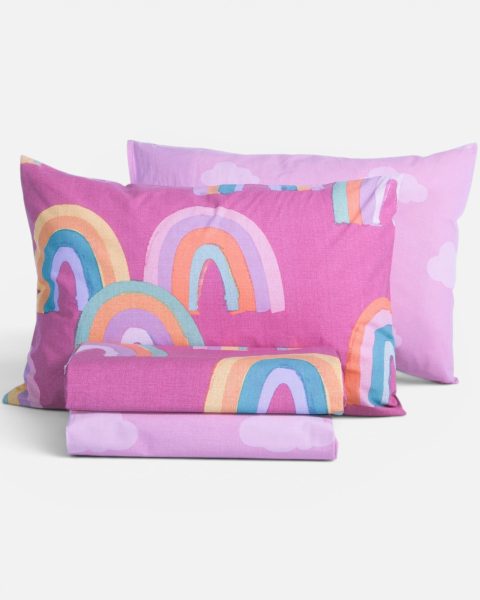 Παιδικά Σεντόνια Μονά (Σετ) Nef-Nef Homeware Rainbow Mood Fuchsia