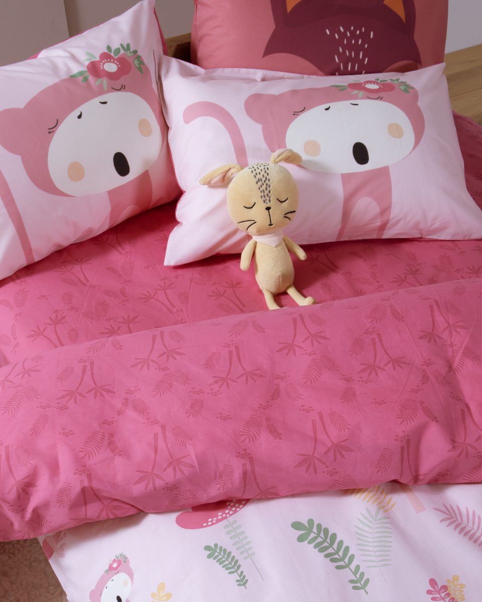 Παπλωματοθήκη Παιδική Μονή (Σετ) Nef-Nef Homeware Wild & Sweet Pink