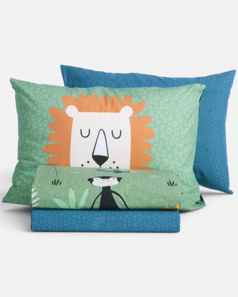 Παιδικά Σεντόνια Μονά (Σετ) Nef-Nef Homeware Jungle Mania Green
