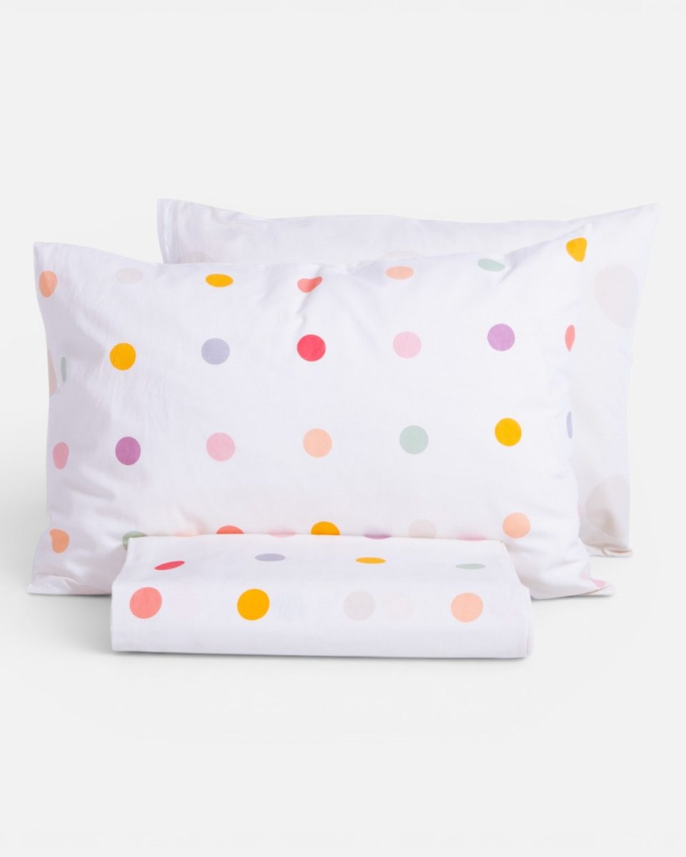Παπλωματοθήκη Παιδική Μονή (Σετ) Nef-Nef Homeware Dots Ecru