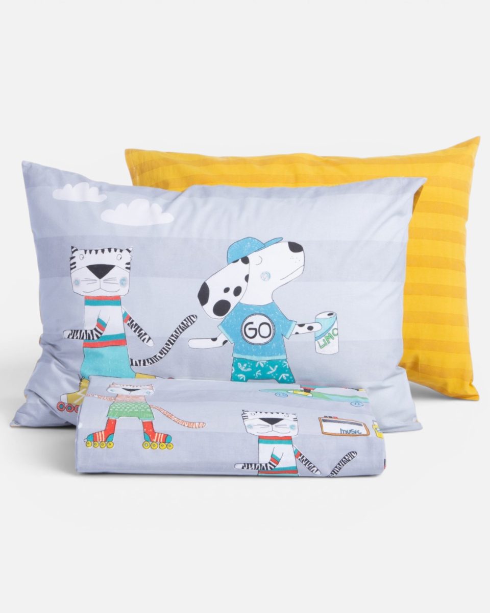 Παπλωματοθήκη Παιδική Μονή (Σετ) Nef-Nef Homeware Cool Skating Grey