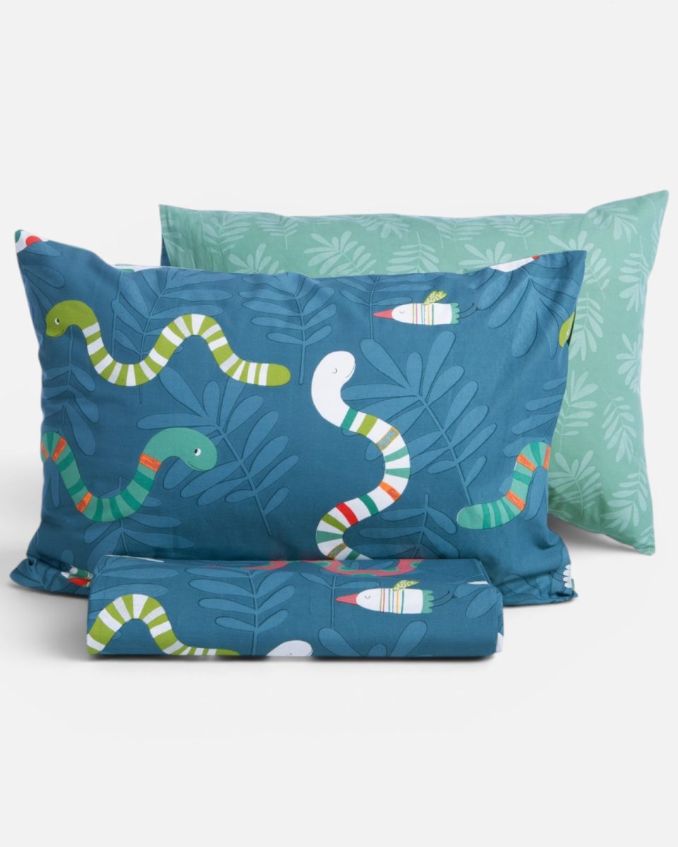 Παπλωματοθήκη Παιδική Μονή (Σετ) Nef-Nef Homeware Warms Petrol