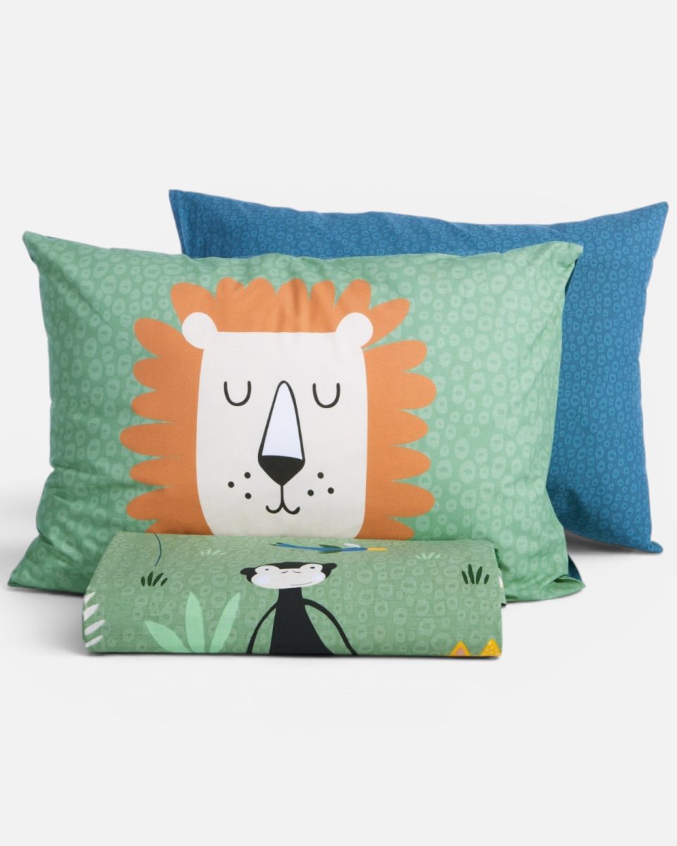 Παπλωματοθήκη Παιδική Μονή (Σετ) Nef-Nef Homeware Jungle Mania Green