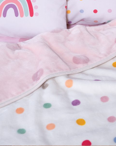 Βρεφική Κουβέρτα Κούνιας 100x140 Nef-Nef Homeware Dots Pink