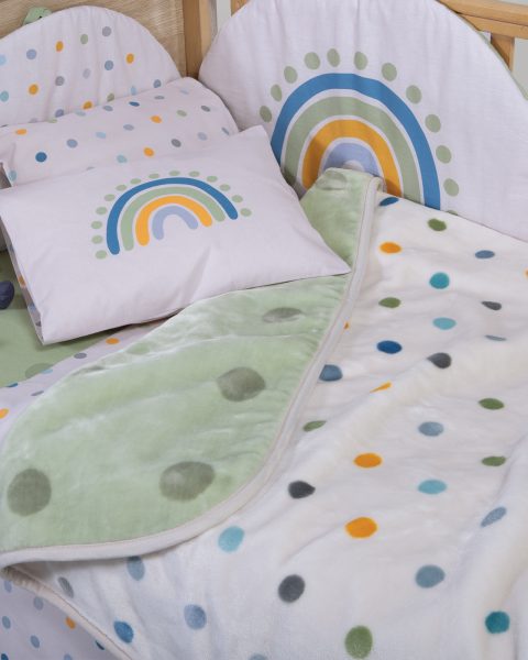 Βρεφική Κουβέρτα Κούνιας 100x140 Nef-Nef Homeware Dots Green