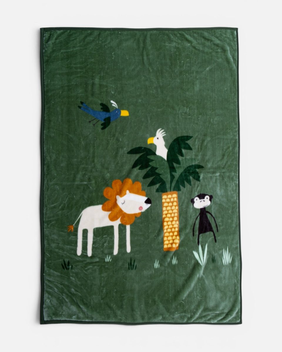 Παιδική Κουβέρτα Μονή 160Χ220 Nef-Nef Homeware Jungle Mania Green