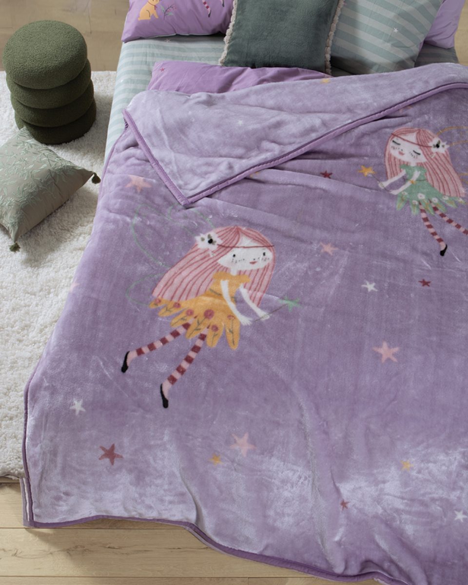 Παιδική Κουβέρτα Μονή 160Χ220 Nef-Nef Homeware Fairy Tale Mauve