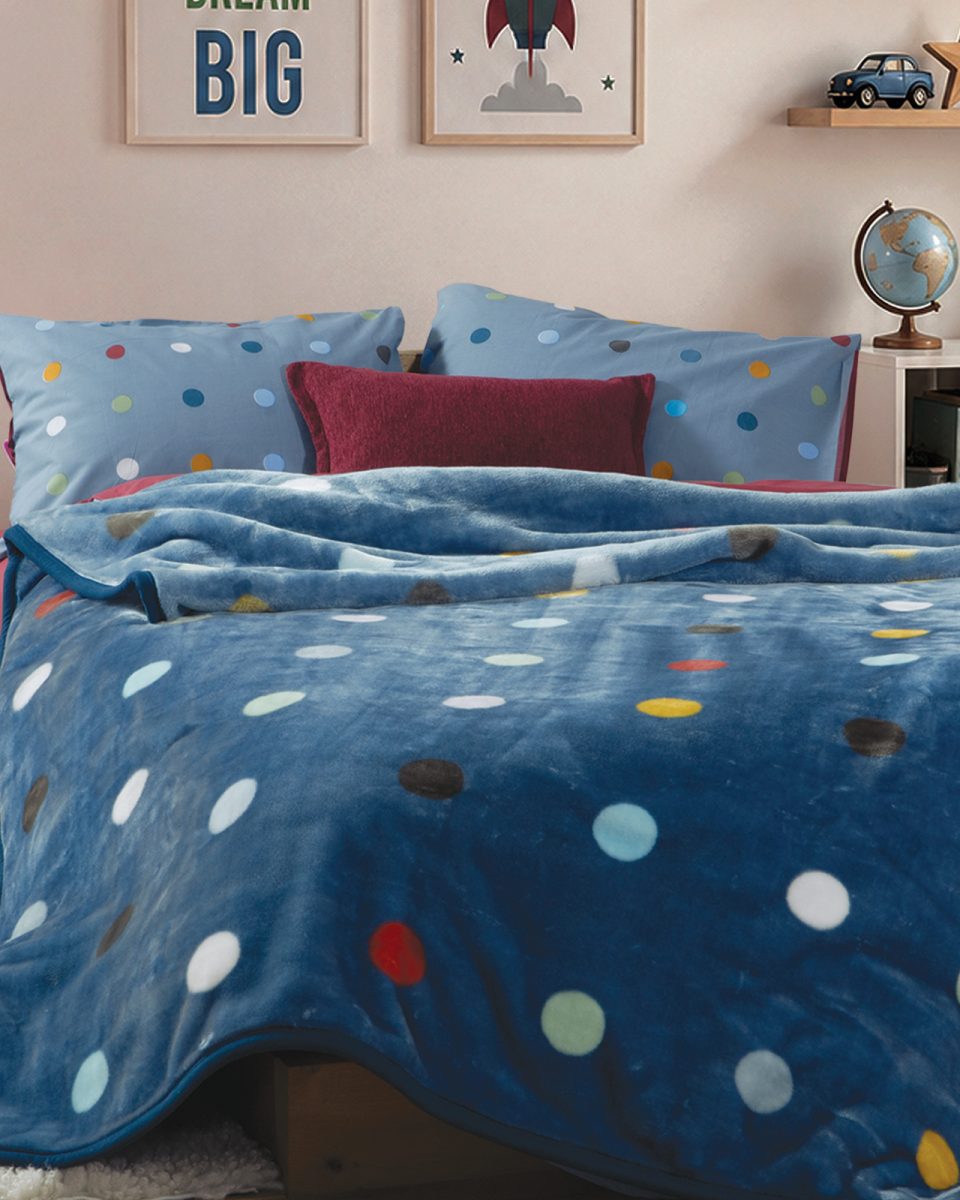 Παιδική Κουβέρτα Μονή 160Χ220 Nef-Nef Homeware Dots Blue