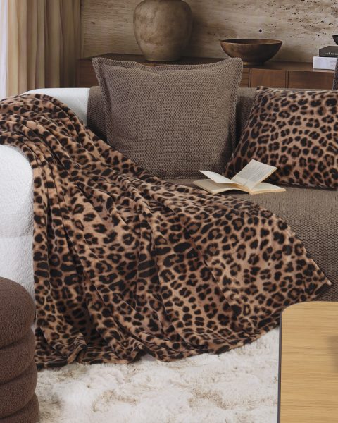 Κουβέρτα καναπέ 130x180 Nef-Nef Homeware Cheetar Brown