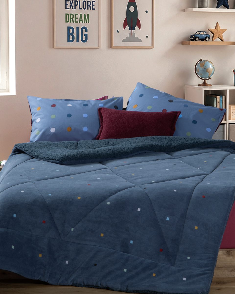 Κουβερτοπάπλωμα Μονό 160x220 Nef-Nef Homeware Dots Blue