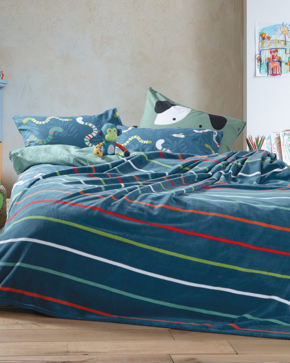 Παιδική Fleece Κουβέρτα Μονή 160x220 Nef-Nef Homeware Warms Chromatic Petrol