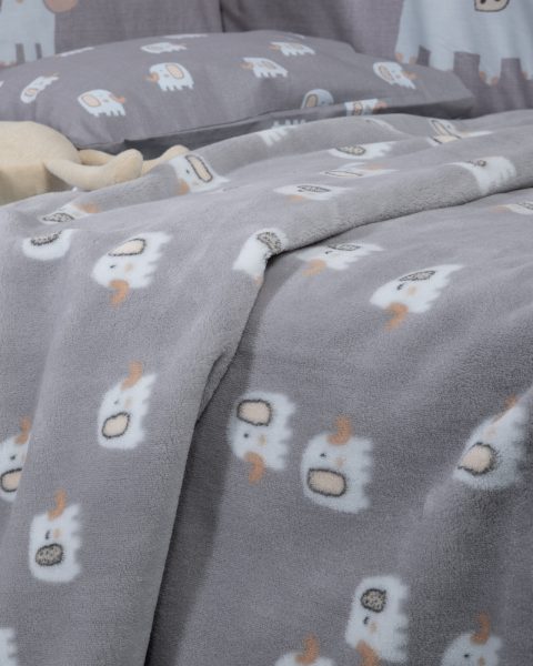 Βρεφική Κουβέρτα Fleece Κούνιας 110x150 Nef-Nef Homeware Elephants 26 Grey